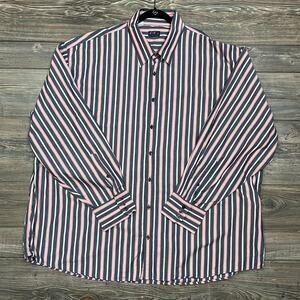 NDX Pink Grey Black Stripe Shirt Button Up LS 100% Cotton 4BX C101867